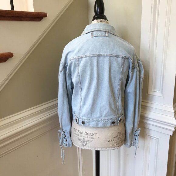 Ulla Johnson Atticus Jean Denim Jacket Womens P 0 Blue Cropped Button Down Coat - Picture 10 of 11